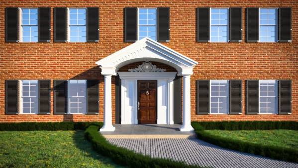 Design project for Red brick colonial: Front Portico Addition in United ...