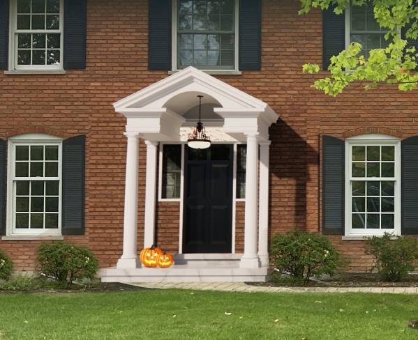 Design project for Red brick colonial: Front Portico Addition in United ...