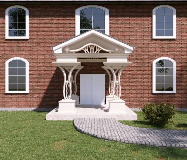 Design project for Red brick colonial: Front Portico Addition in United ...
