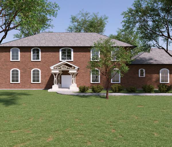 Design project for Red brick colonial: Front Portico Addition in United ...