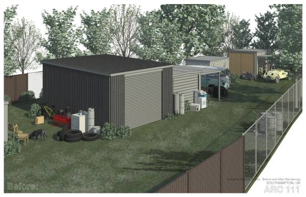 Design project for Plans and render for storage shed and just render ...