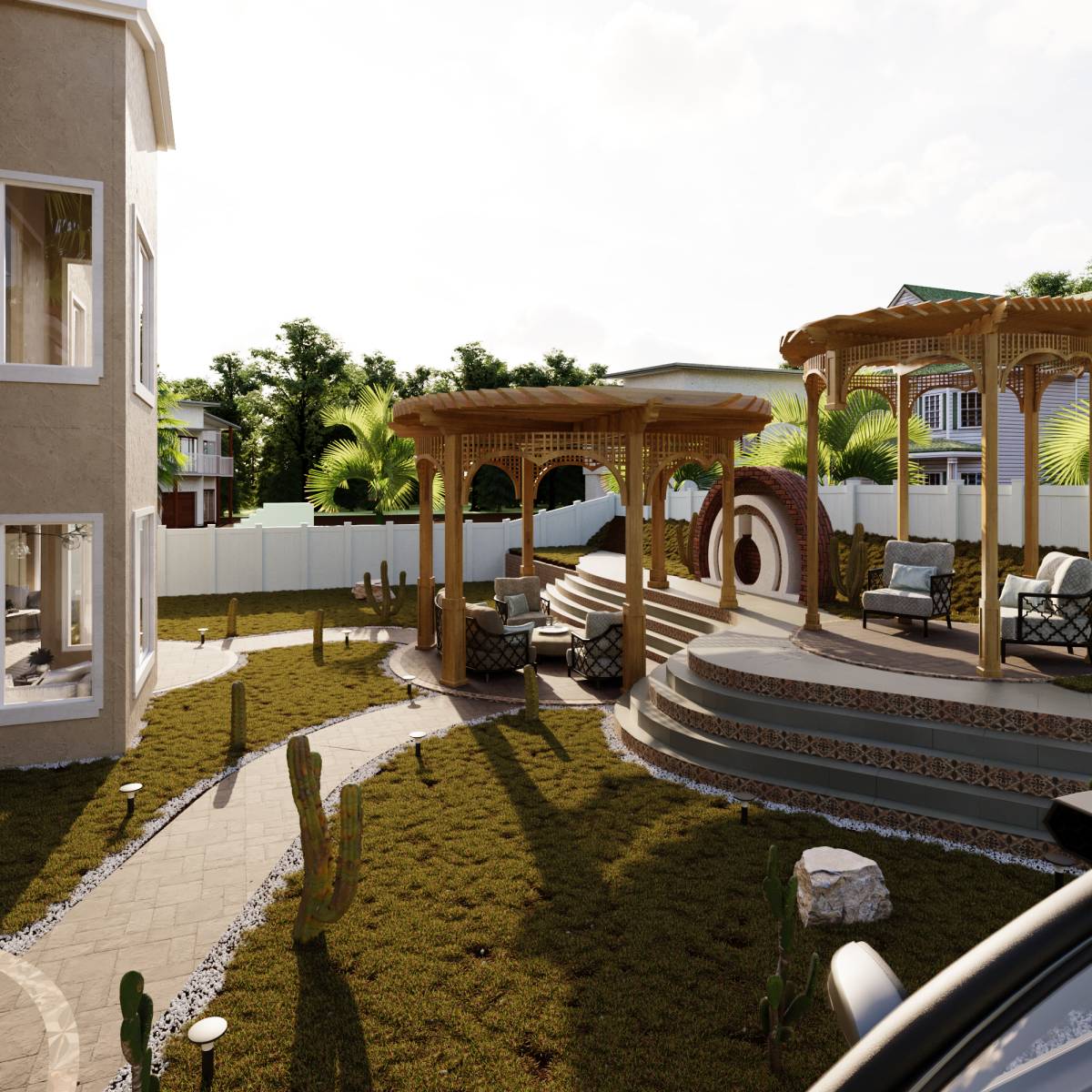Design project for Back Yard renovations/zero scape/entertaining in ...