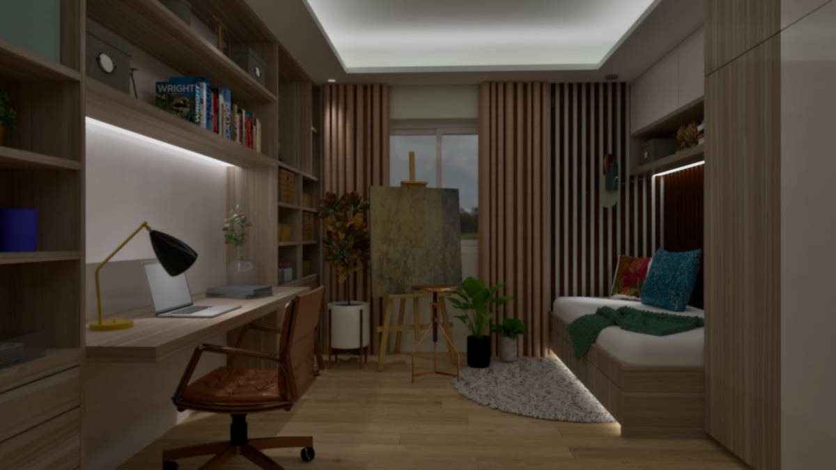 Design project for Bedroom Conversion to office, art studio, closet in ...