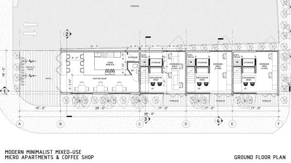 Design project for Minimalist Modern Mixed Use-Small Work/Live units ...
