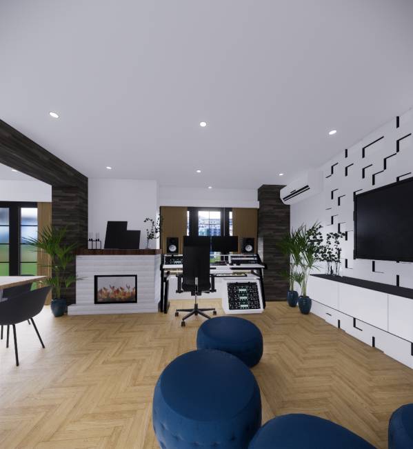 Design project for Living room with kitchen interior design in Estonia ...
