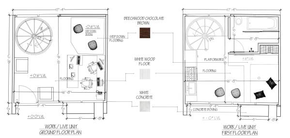 Design project for Minimalist Modern Mixed Use-Small Work/Live units ...