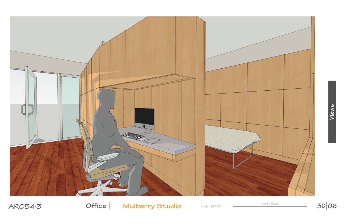 Design project for Mulberry 300 Sq/ft Studio Apartment in United States
