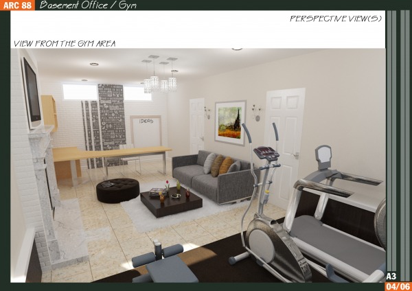 Design project for Basement Office / Gym in United States | Arcbazar