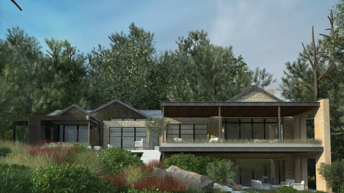 单身公寓设计师为Anonymous - Country Australian contemporary rammed earth | timber |  stone 3 BR family home - AU | Arcbazar, image size:1200x675