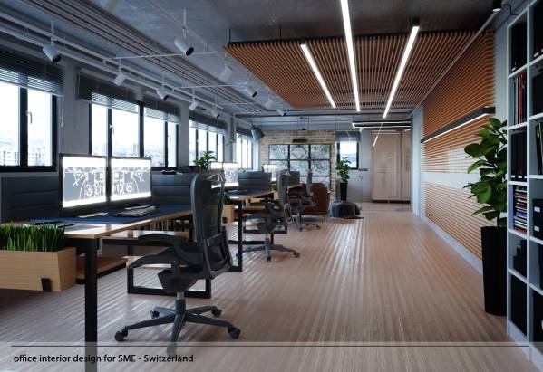 Design project for office interior design for SME 92m2 / 990 ft2 in ...