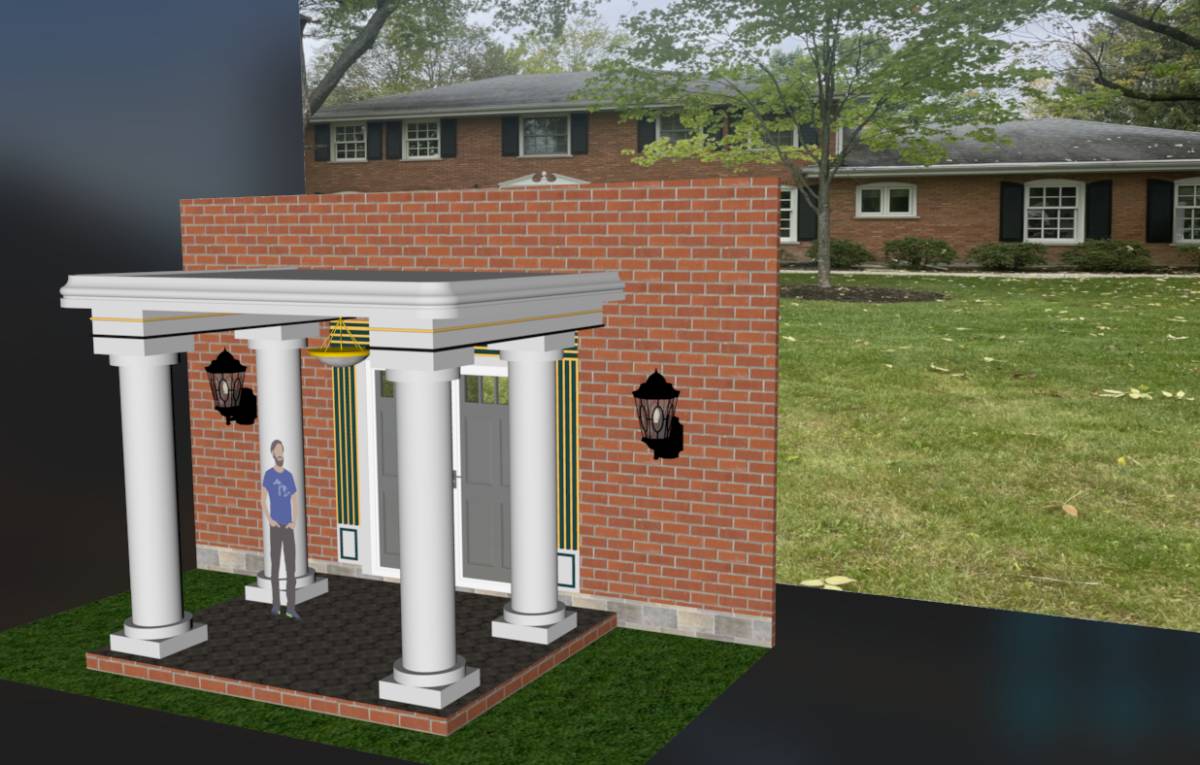 Design project for Red brick colonial: Front Portico Addition in United ...