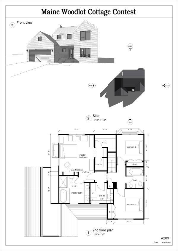 Casas Unifamiliares Diseñado porLibra. K Maine Woodlot Cottage