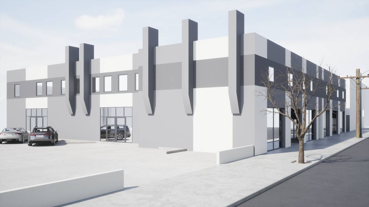 Design project for 2 story brick with stucco over storefront and ...
