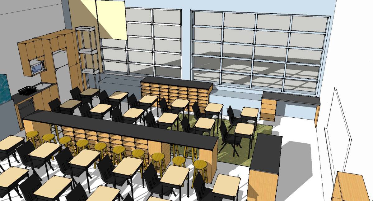 Design project for Arlington Science Focus School, science classroom renovation in United States