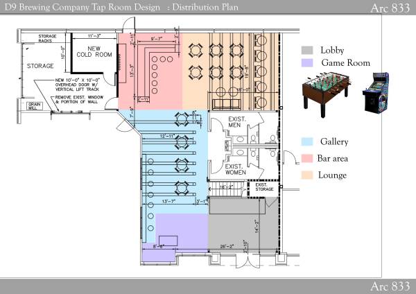 Design project for D9 Brewing Company Tap Room Design in United States ...