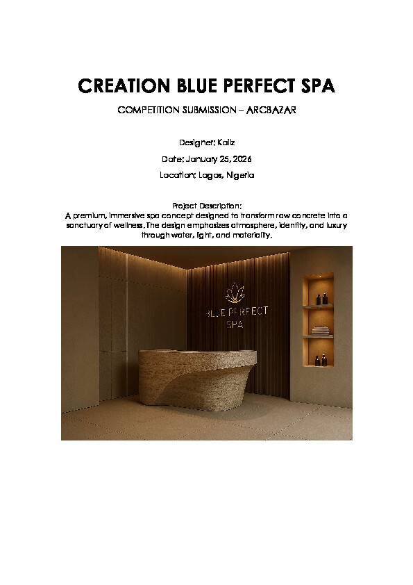 Design project for Creation Blue Perfect SPA in Belgium | Arcbazar
