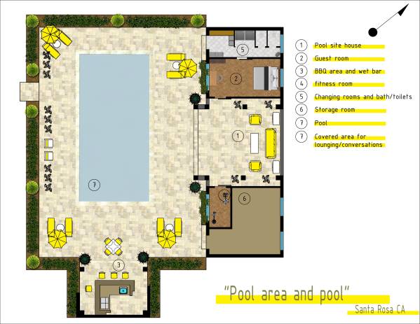 Design project for Pool area and pool house in United States | Arcbazar
