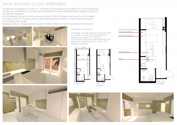 Design project for Shoebox-size studio apartment in Singapore | Arcbazar