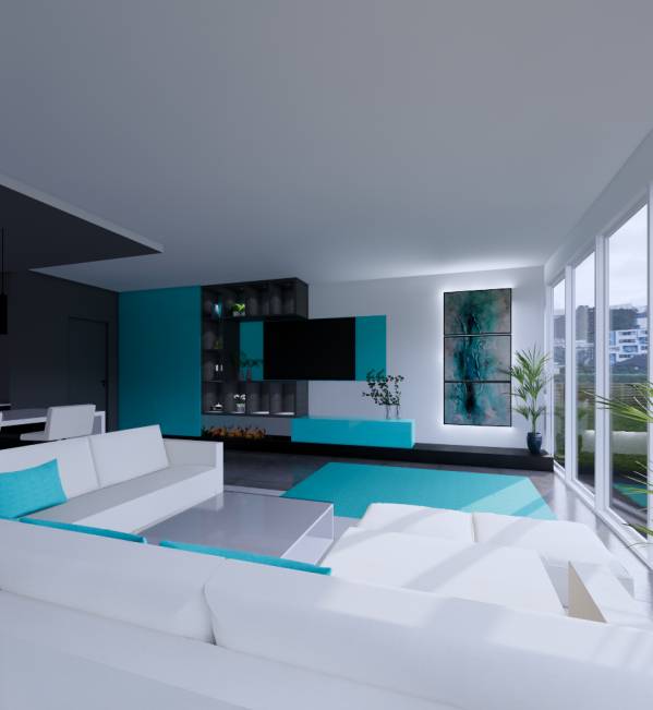 Living Room Designed by 10üç Design Lounge feature wall MOOLOOLABA