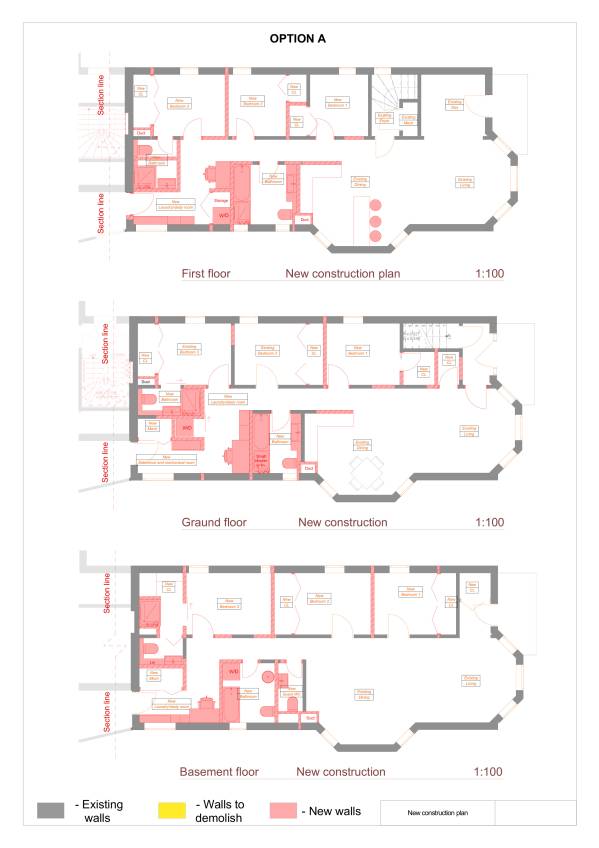 Design project for New Floorplan Sketches for Multifamily Rehab in