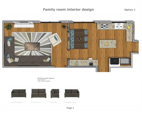 Design project for Family room interior design in United States | Arcbazar