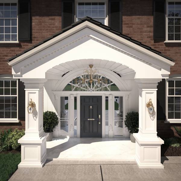 Design project for Red brick colonial: Front Portico Addition in United ...