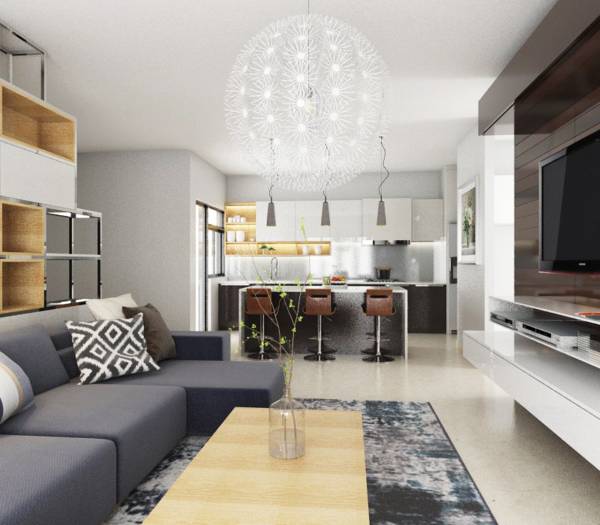 Design project for Design Kitchen Living Room and a Walk-in closet in ...