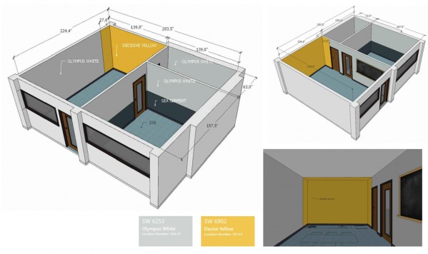 Design project for Furnishing and decorating a University lab/office ...