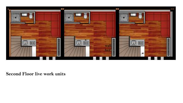 Design project for Minimalist Modern Mixed Use-Small Work/Live units ...