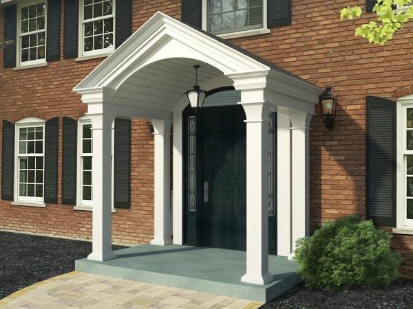 Design project for Red brick colonial: Front Portico Addition in United ...