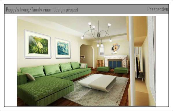 Design project for Peggy's living/family room design project in United ...