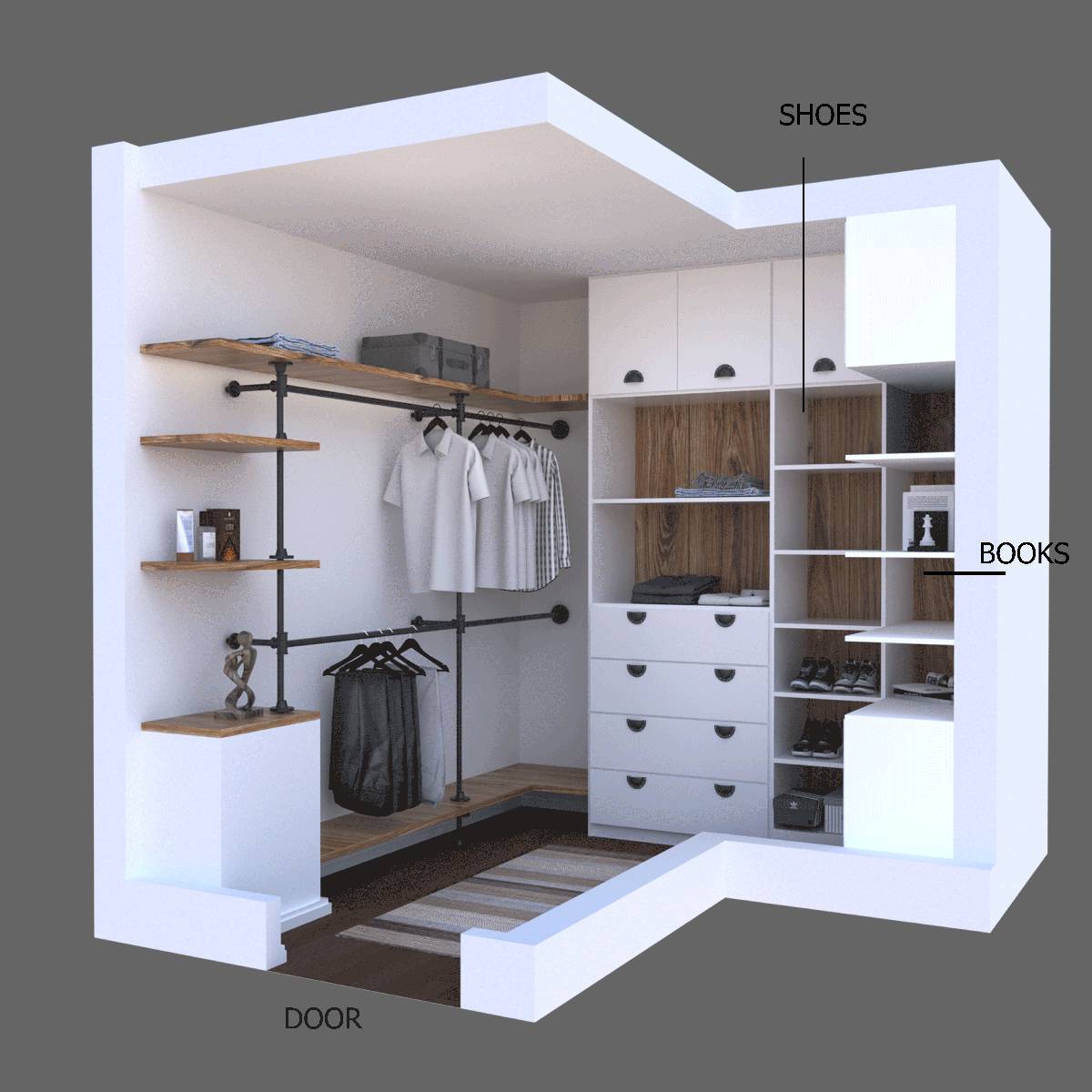 Design project for Simple 3D closet design in United States | Arcbazar
