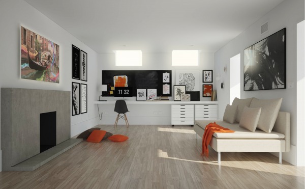 Design project for Basement Office / Gym in United States | Arcbazar