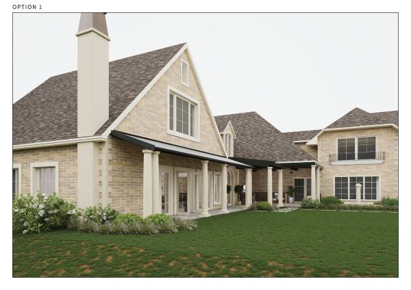 Design project for New addition to existing back porch with fireplace ...