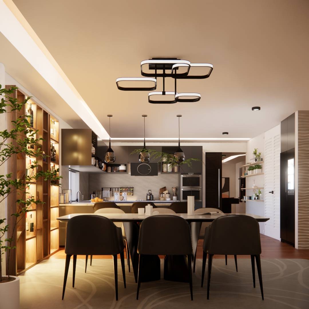Design project for Open concept kitchen, living room, dining room, bar ...