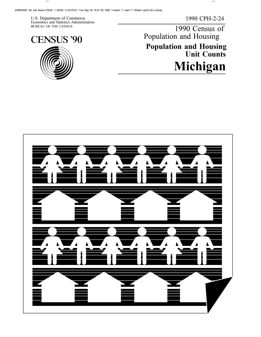Historical Census township population extracts for Beaver Island, 1890–1990 — p. 1