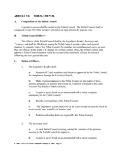 Constitution of the Little Traverse Bay Bands of Odawa Indians, 2005 — p. 16