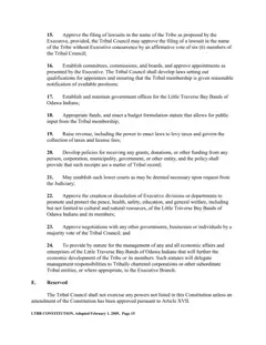 Constitution of the Little Traverse Bay Bands of Odawa Indians, 2005 — p. 19