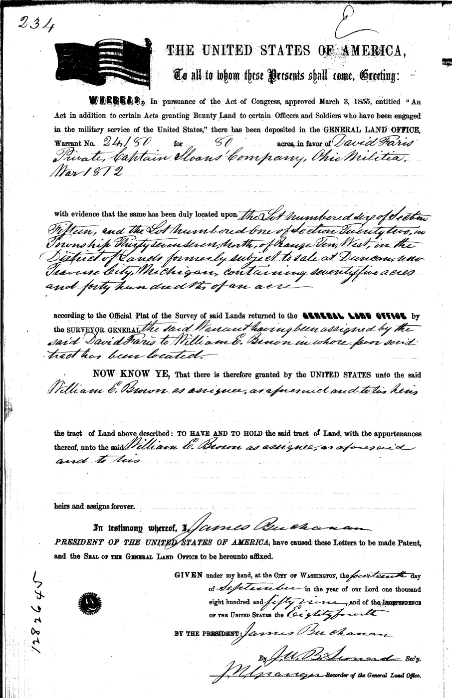 GLO land record 0122-234-37n-10w-22-1 — p. 1