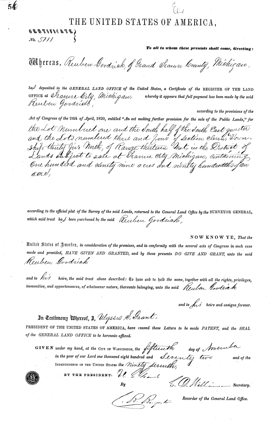 GLO land record MI2450__.056-35n-13w-11-1 — p. 1