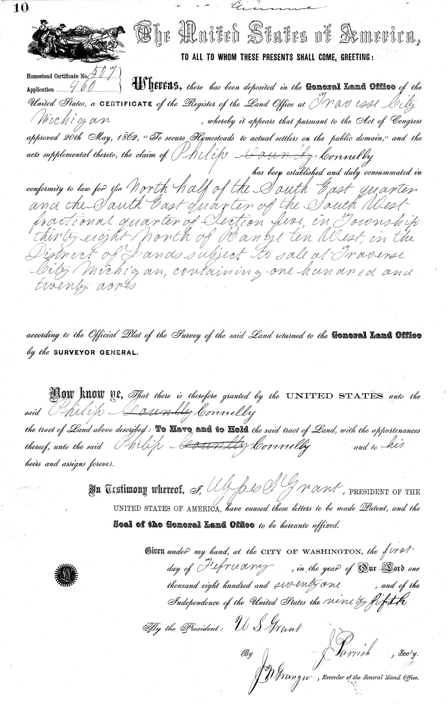 GLO land record MI2480__.010-38n-10w-5-n-se — p. 1