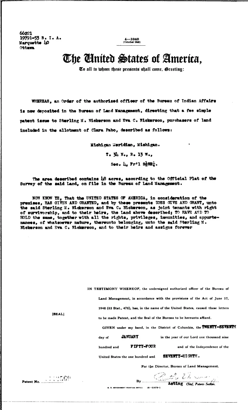 GLO land record 1142569-34n-13w-4-s-ne — p. 1