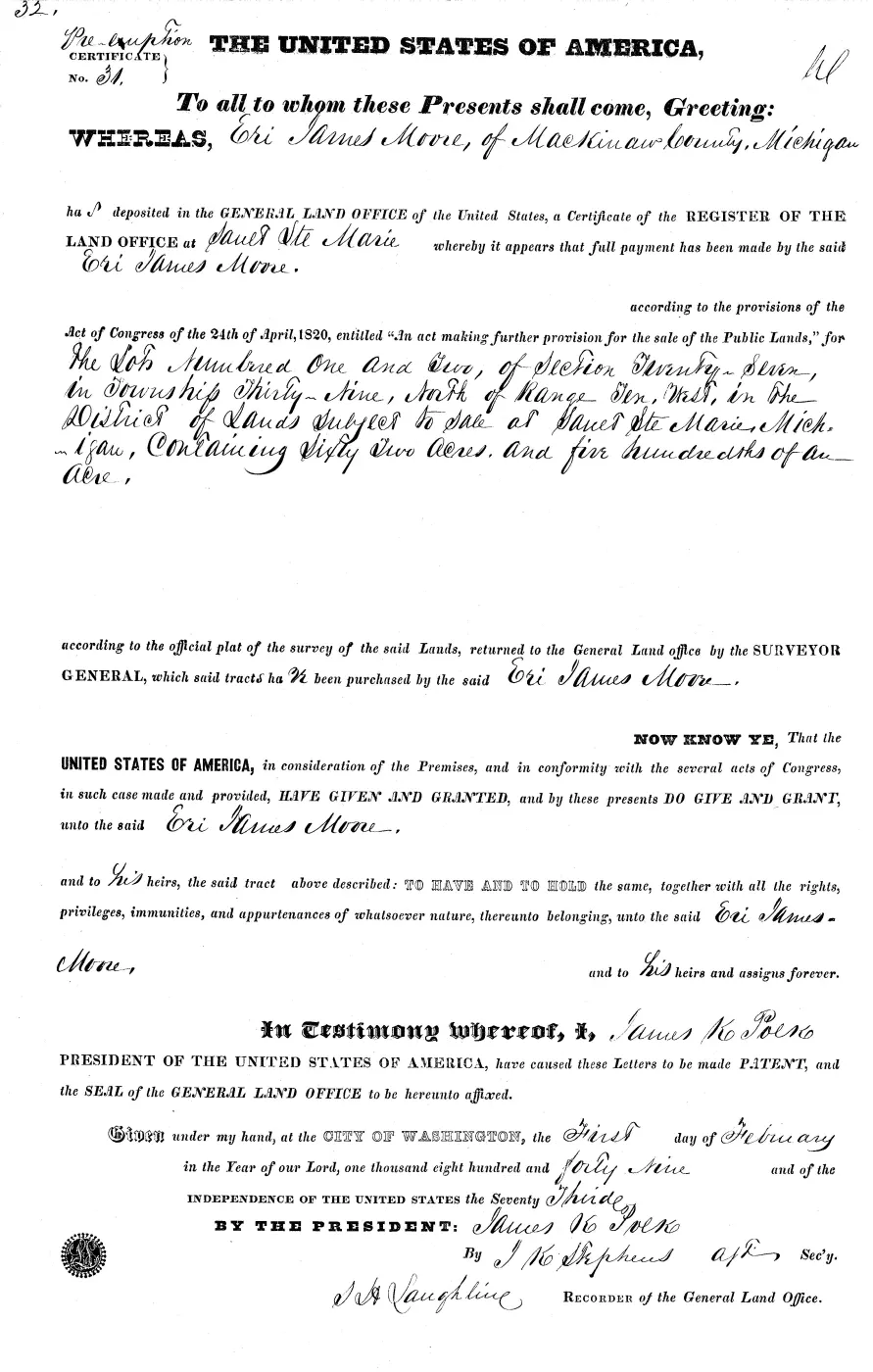GLO land record MI1960__.032-39n-10w-27-2 — p. 1
