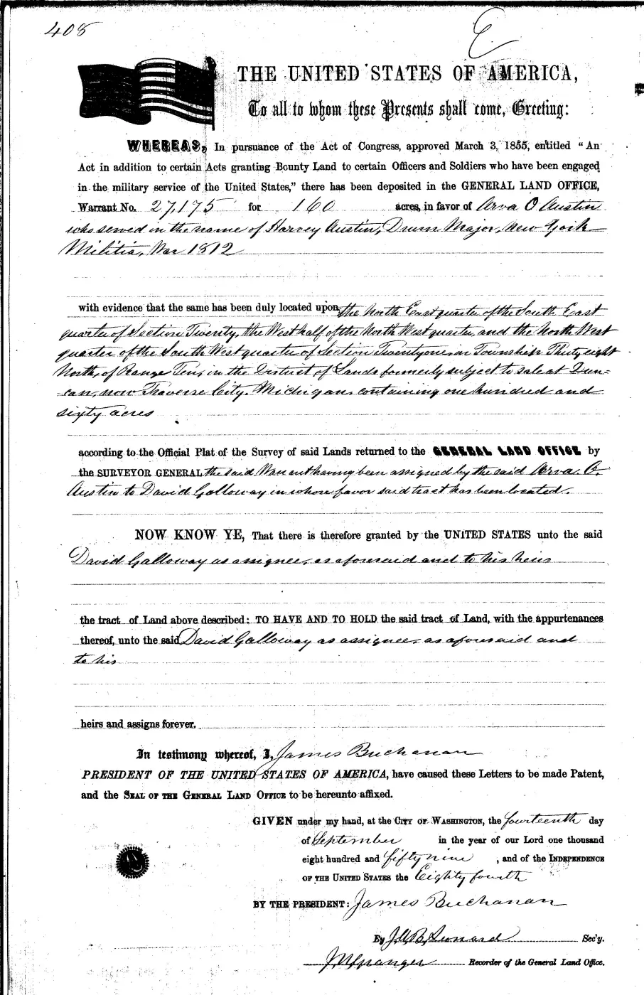 GLO land record 0122-408-38n-10w-20-nese — p. 1