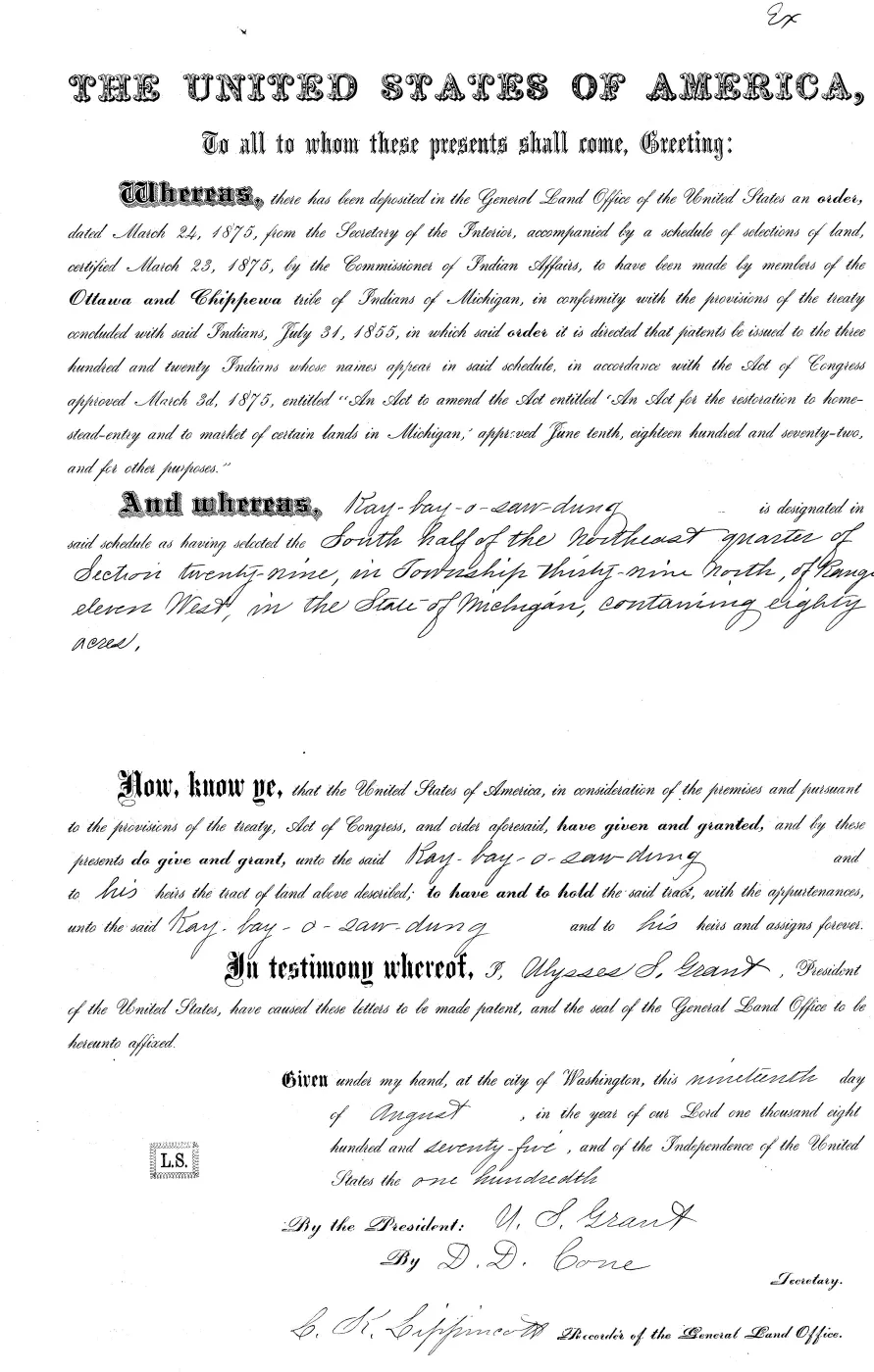 GLO land record MI3250__.311-39n-11w-29-s-ne — p. 1