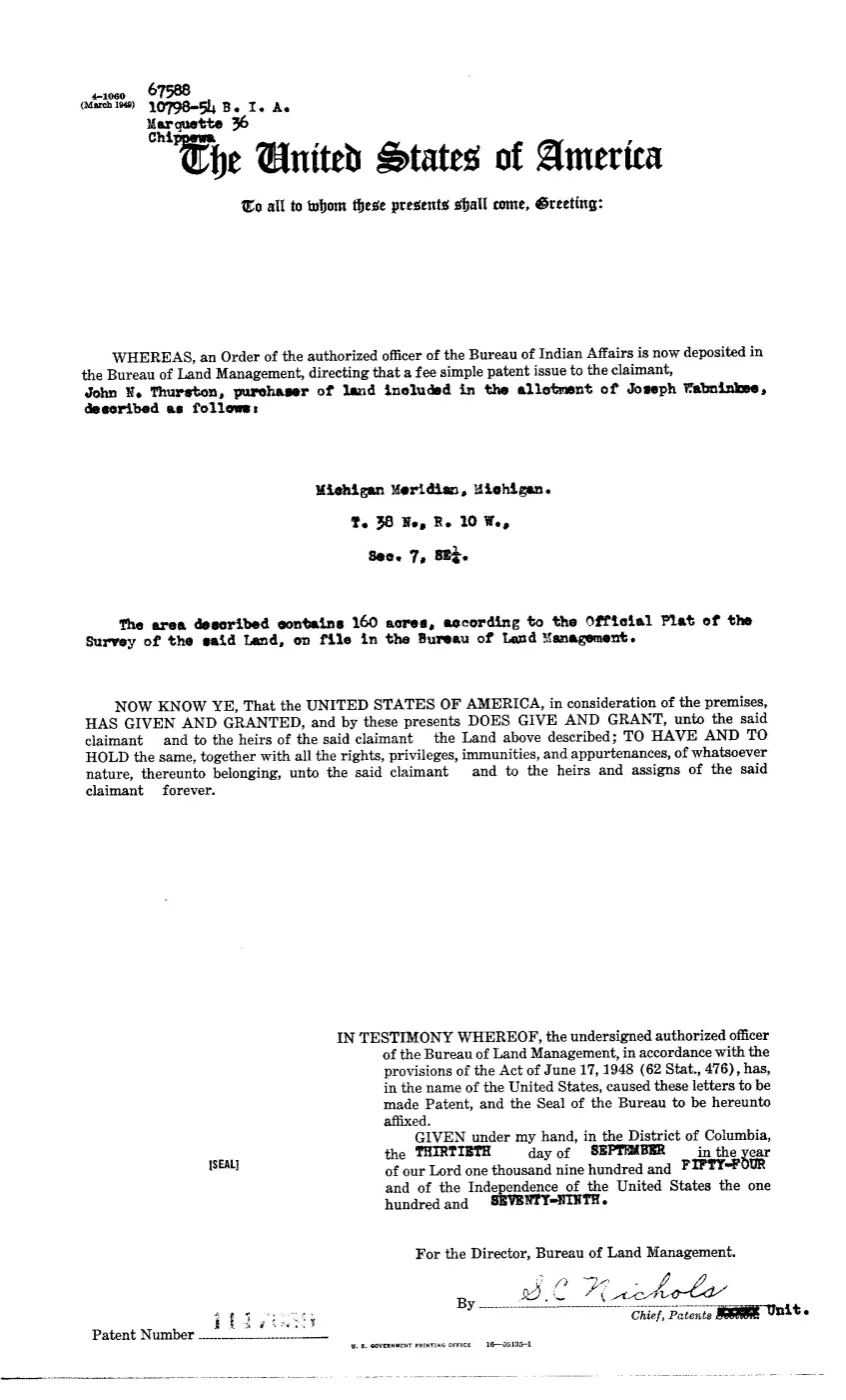 GLO land record 1147059-38n-10w-7-se — p. 1