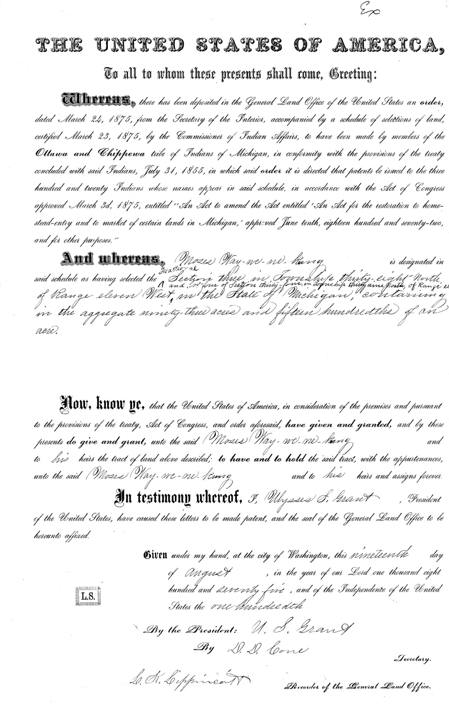 GLO land record MI3250__.287-38n-11w-3-section — p. 1
