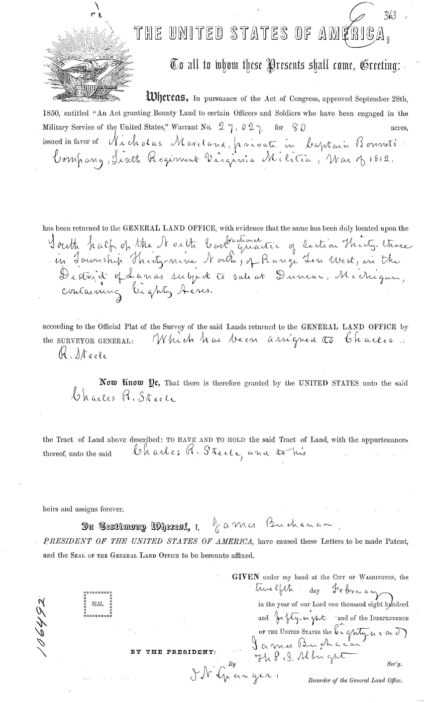 GLO land record 0924-363-39n-10w-33-s-ne — p. 1