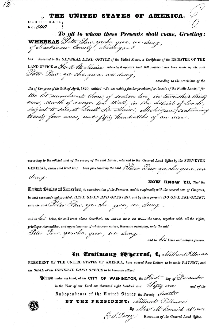 GLO land record MI1970__.012-39n-10w-2-3 — p. 1