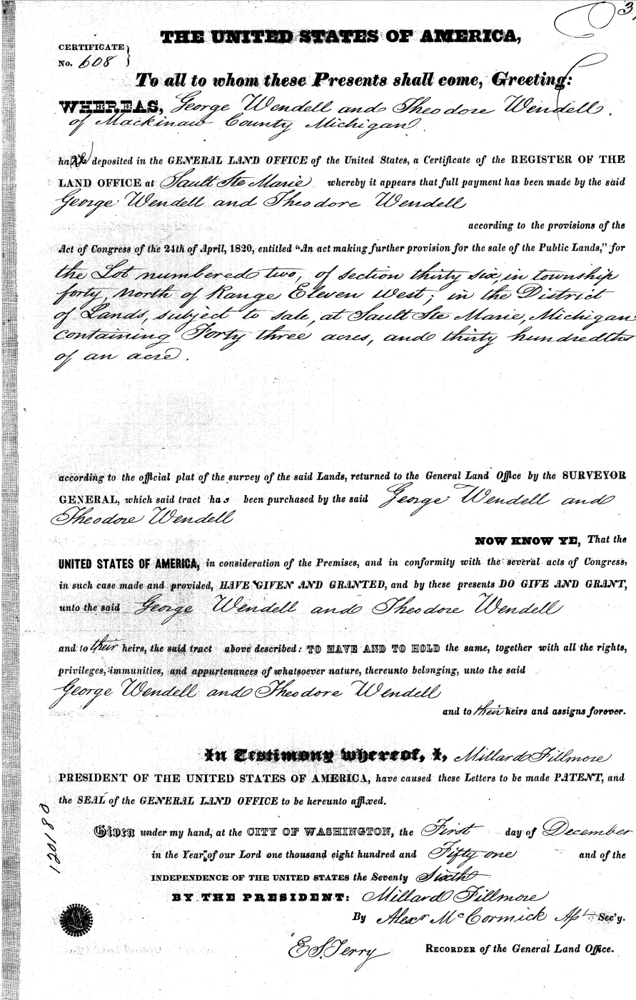 GLO land record MI1960__.391-40n-11w-36-2 — p. 1